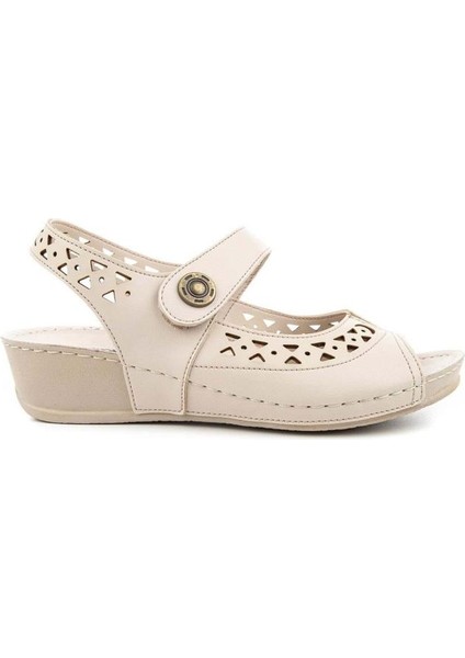 Terra 31130-045 Anatomik Taban Kadın Sandalet Full Krem 36-40