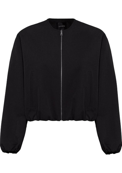 Siyah Crop Kadın Bomber Mont indirimleri