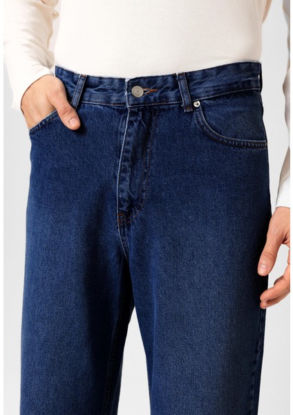 Açık Mavi Yüksek Bel Regular Fit Erkek Kot Pantolon