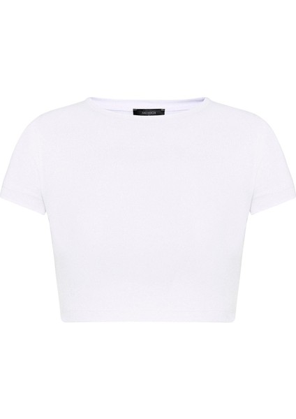 Beyaz Crop Kadın T-Shirt indirimleri