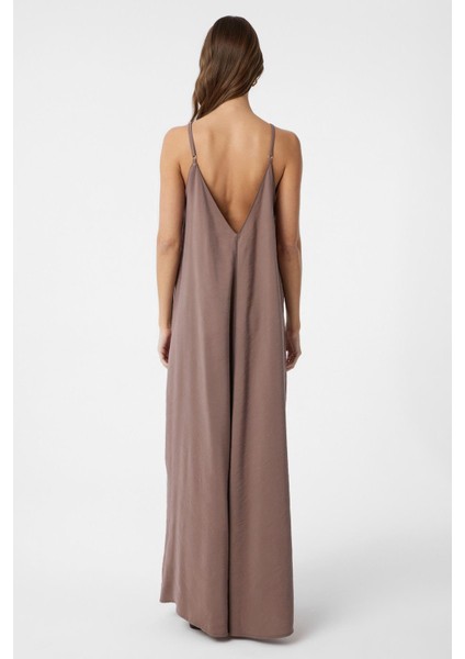 Kahve Askılı Modal Uzun Kadın Elbise indirimleri