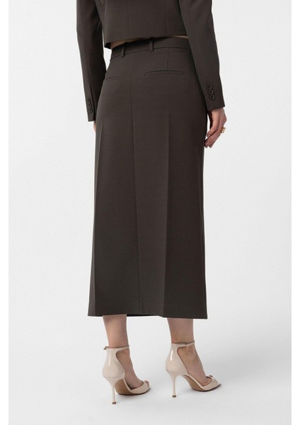 Haki Yırtmaçlı Kadın Kalem Etek indirimleri