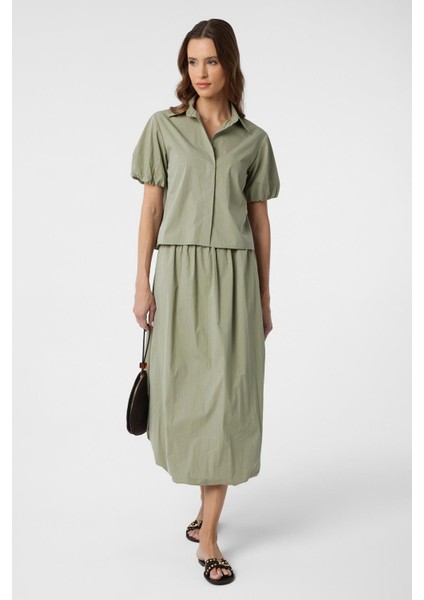 Yeşil Kadın Balon Midi Etek fiyatları