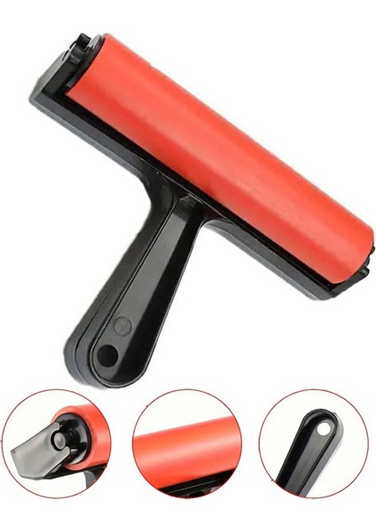 Kauçuk Baskı Merdanesi 15 cm 1 Adet Plastik Linol Baskı Merdanesi Silindir Rulo Merdane Vinil Baskı Yapıştırma