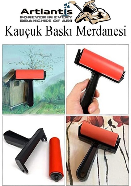 Kauçuk Baskı Merdanesi 15 cm 1 Adet Plastik Linol Baskı Merdanesi Silindir Rulo Merdane Vinil Baskı Yapıştırma modelleri