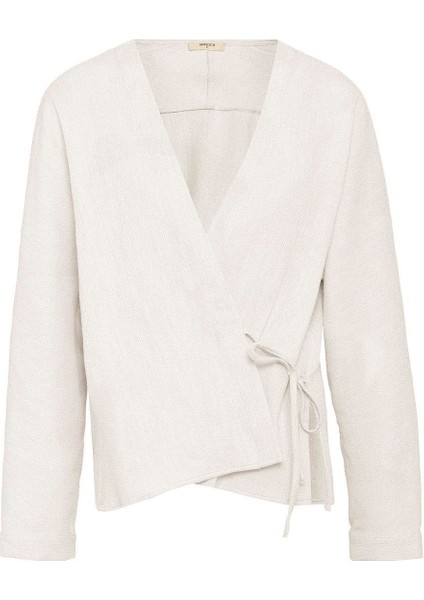 Beyaz Bağlamalı Kimono Kadın Gömlek indirimleri