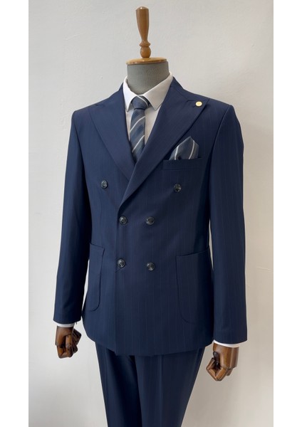 Erkek Çizgili Kruvaze Takım Elbise fiyatları