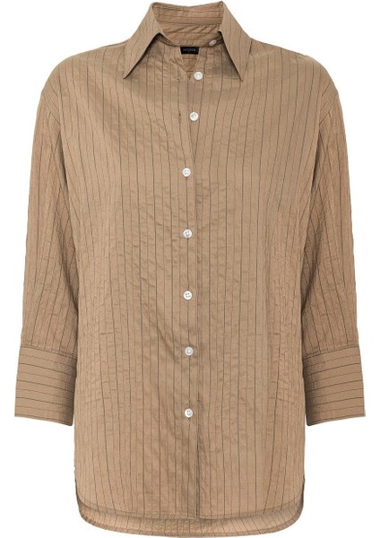 Camel Çizgili Kadın Gömlek fırsatları