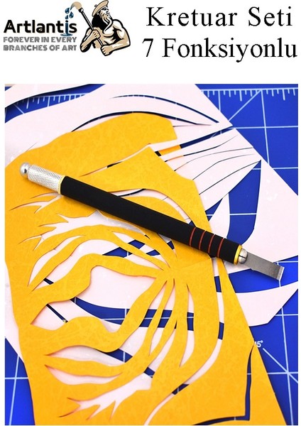 Kretuar 7 Fonksiyonlu Yedek Bıçaklı 1 Paket Hobi Maket Tasarım Neşteri Çelik Alaşımlı Paslanmaz Hassas Kesim Bıçağı fırsatları