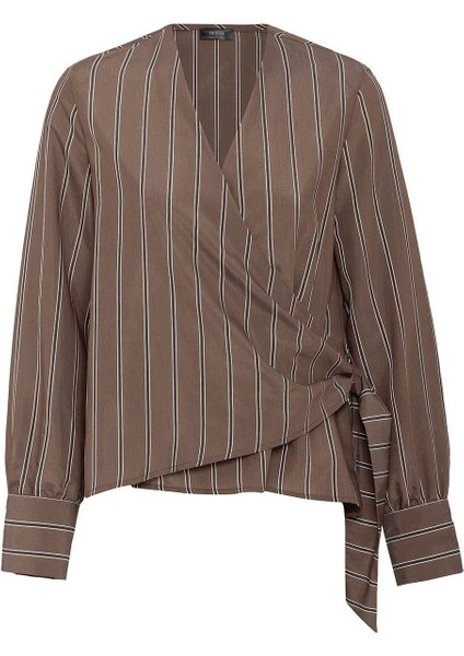 Kahve Dökümlü Kimono Kadın Gömlek indirimleri