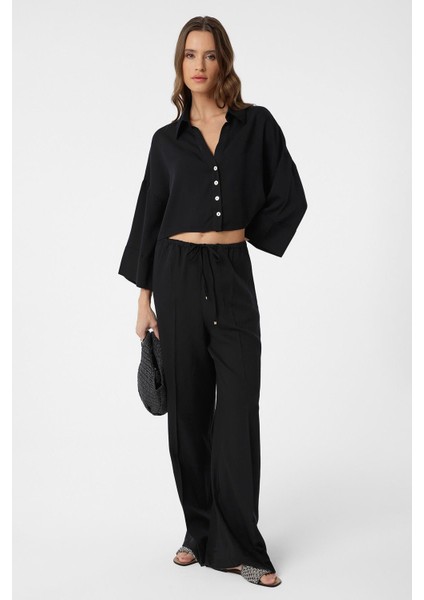 Siyah Crop Kadın Gömlek fiyatları