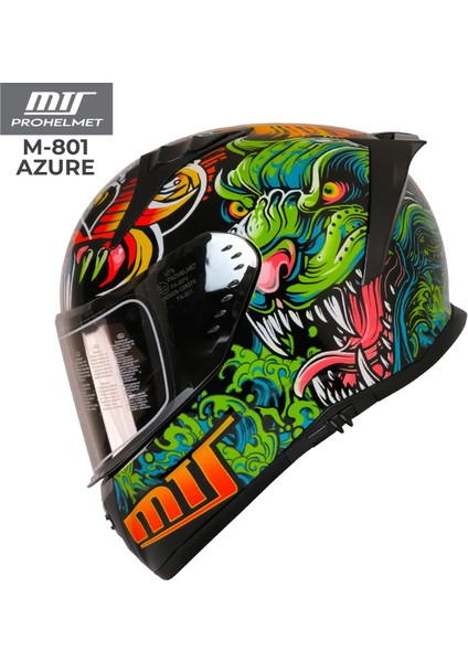 801 Azure Full Face Motosiklet Kaskı