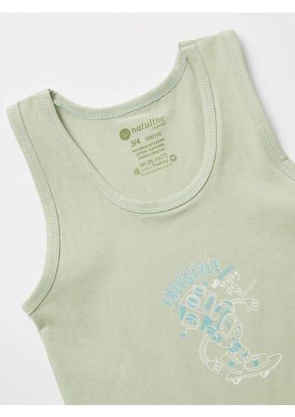 Erkek Çocuk Organik Pamuklu Likralı Atlet Freestyle Robot 2' Li Paket indirimleri