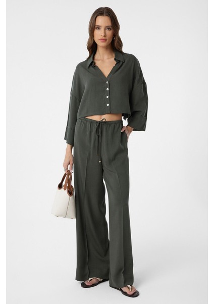 Haki Crop Kadın Gömlek fiyatları