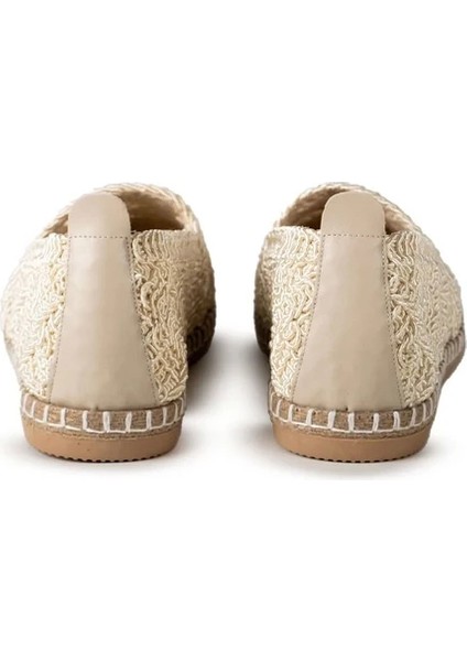 Mayfair Bej Dantel Detaylı Espadril