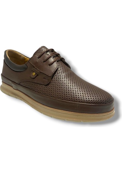 R701-25 Deri Anatomik Jel Topuk Bağcıklı Erkek Ayakkabı