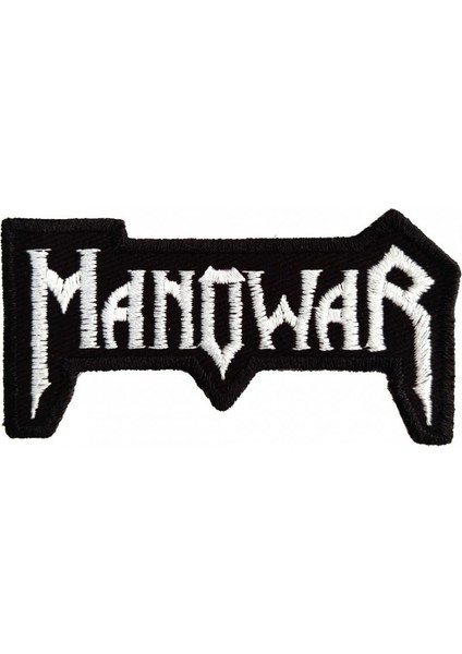 Manowar Beyaz Yazı Patch Yama Nakış