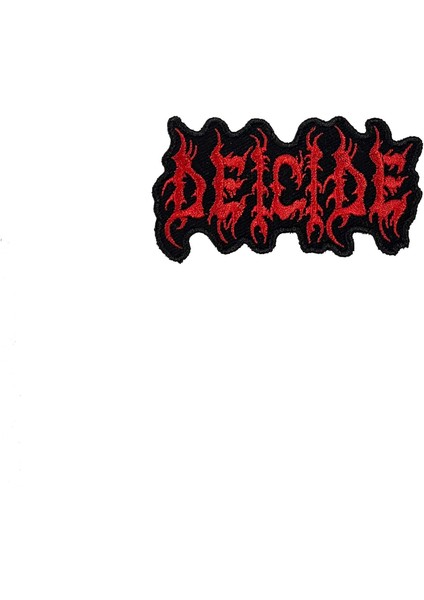 Deicide Text Red Patch Yama Nakış