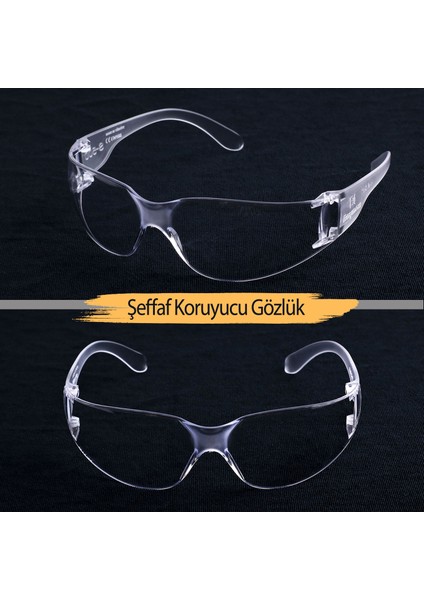 Baymax İş Güvenlik Gözlüğü Kaynak Koruyucu Gözlük S500 Dinamik Şeffaf