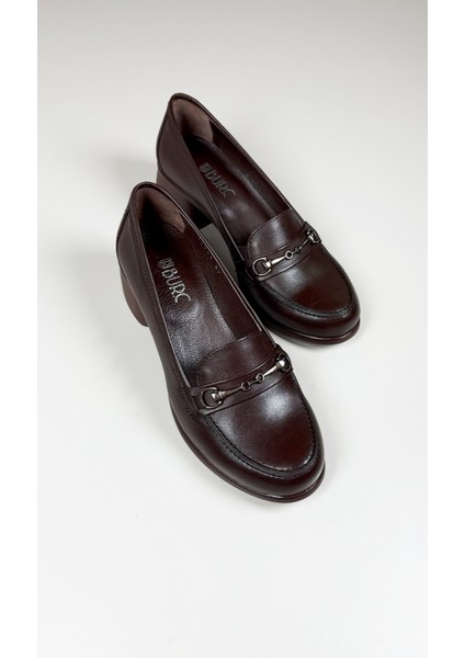 Valenta Kadın Topuklu Loafer - Deri, Destekli Taban, Konforlu Şıklık