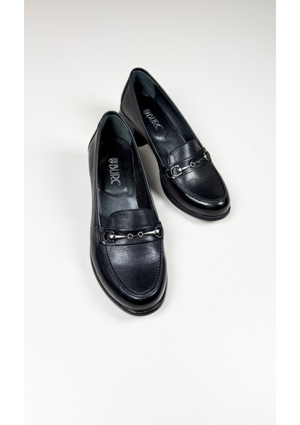 Valenta Kadın Topuklu Loafer - Deri, Destekli Taban, Konforlu Şıklık