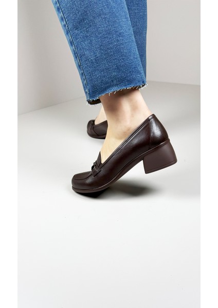 Valenta Kadın Topuklu Loafer - Deri, Destekli Taban, Konforlu Şıklık fiyatları