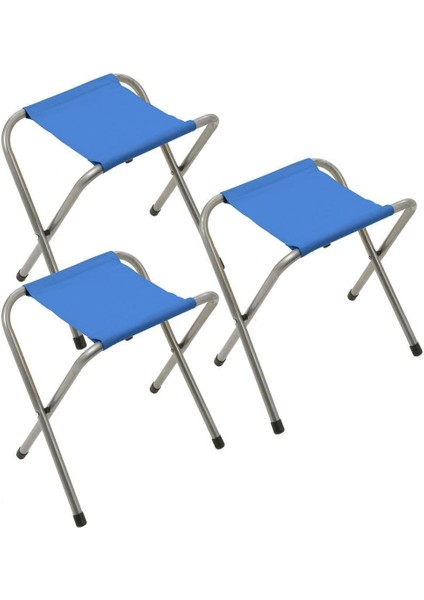 Tabure 3 Adet-Katlanır Balıkçı Taburesi, Kamp Taburesi, Piknik Taburesi, Kamp Sandalyesi-Mavi