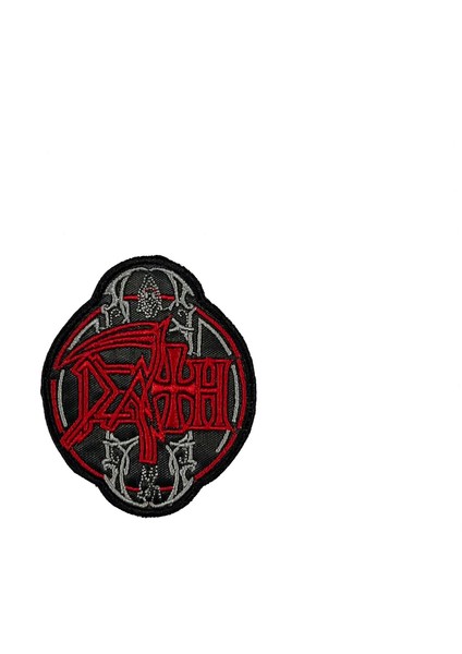 Death Logo Red Patch Yama Nakış