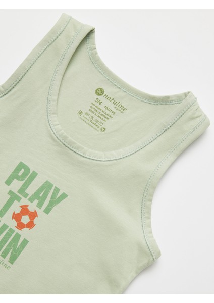 Erkek Çocuk Organik Pamuklu Likralı Atlet Play To Win 2'li Paket