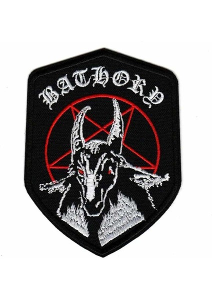 Bathory Logo Red Patch Yama Nakış