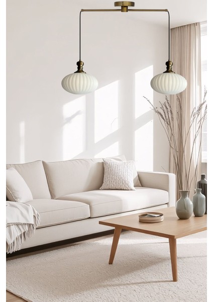 Elegant Cam Beyaz Ikili Metal Çubuk Avize Eskitme Tokmak Başlık Sarkıt Lamba Salon Aydınlatma fiyatları