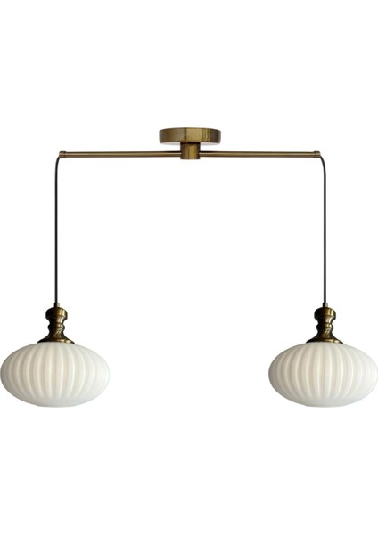 Elegant Cam Beyaz Ikili Metal Çubuk Avize Eskitme Tokmak Başlık Sarkıt Lamba Salon Aydınlatma fırsatları