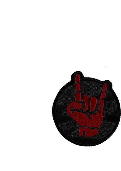 Metal Hand Sign Patch Yama Nakış