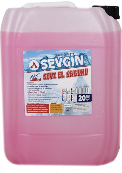 Sıvı El Sabunu Sevgin 20 kg