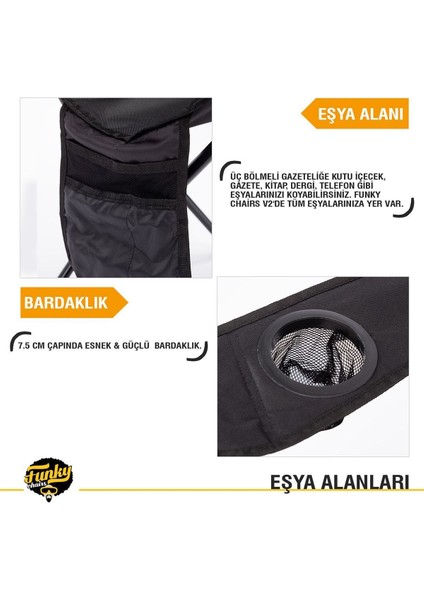 V2 Siyah Lüks Kamp Sandalyesi Xl indirimleri