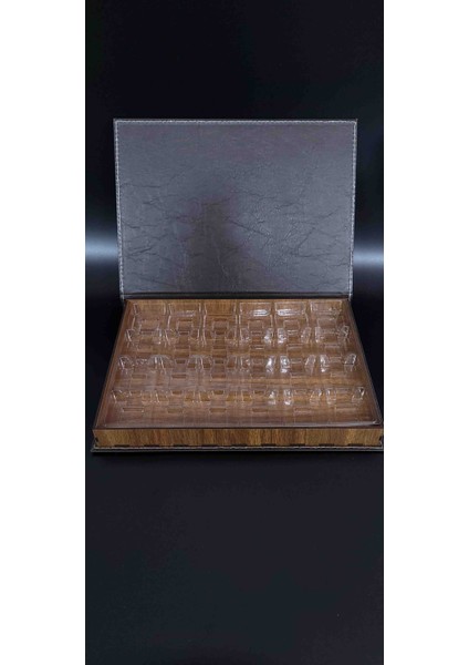 Ahşap-Deri, Dekoratif Çikolata Kutusu 31 x 23 cm