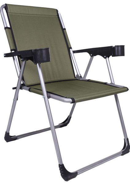 140 Kg Taşima Kapasiteli Lüks Bardaklıklı Kamp & Piknik Sandalyesi