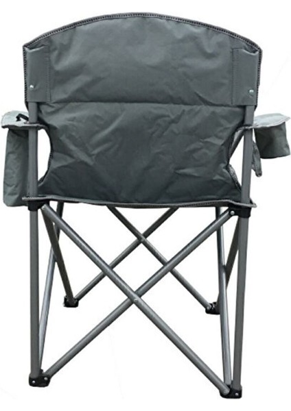 Xl Katlanır Büyük Kamp Sandalyesi Buz Bölmeli Gri Siyah fırsatları