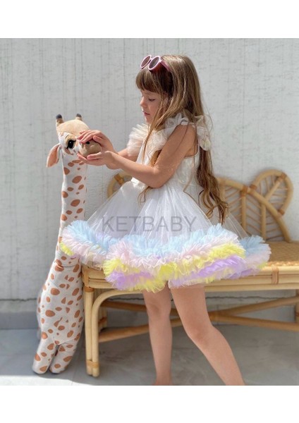 Kız Çocuk Kabarık Etekli Tütü Elbise Raınbow Ketbaby HPN003 fiyatları