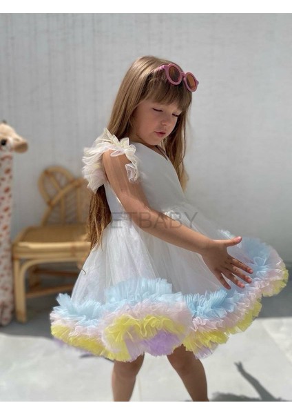 Kız Çocuk Kabarık Etekli Tütü Elbise Raınbow Ketbaby HPN003 modelleri