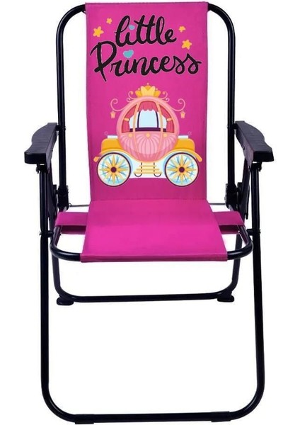 Little Princess 2-6 Yaş Lüx Çocuk Piknik Sandalyesi-Mini Kamp Sandalyesi-Pembe