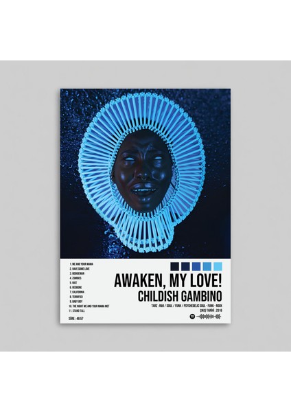 Childish Gambino - Awaken, My Love ! Albüm Spotify Çerçevesiz Tasarım Poster