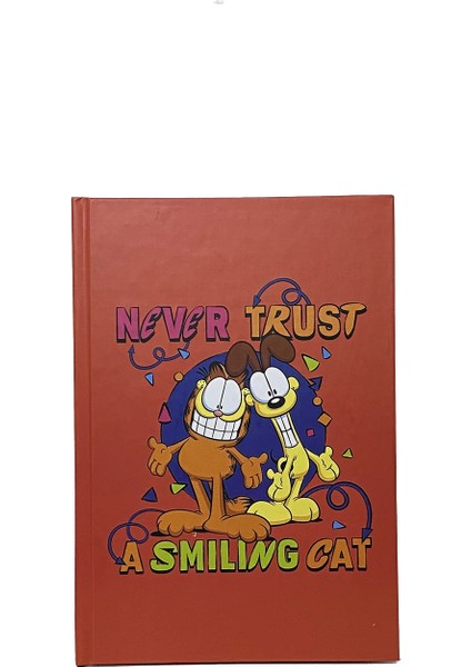 Garfield Never Trust A Smiling Cat Sert Kapak Çizgili Defter