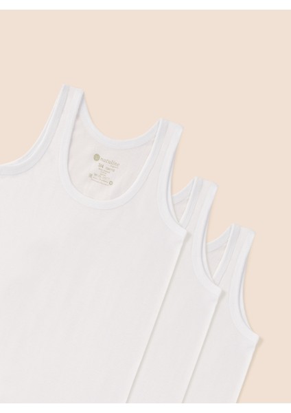 Erkek Çocuk Organik Pamuk Penye Atlet 3'lü Paket