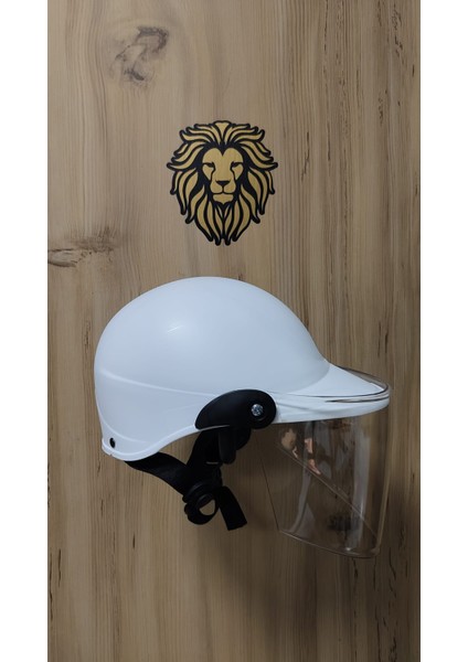 -Leos Motor-Jokey Kask-Camlı Model-Beyaz Renk-Yerli Üretim-