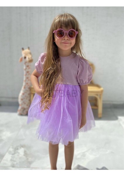 Kız Çocuk Balon Kol Elbise Ketbaby HPN004 modelleri