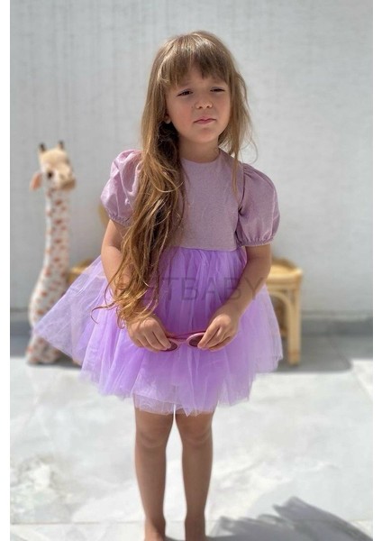 Kız Çocuk Balon Kol Elbise Ketbaby HPN004