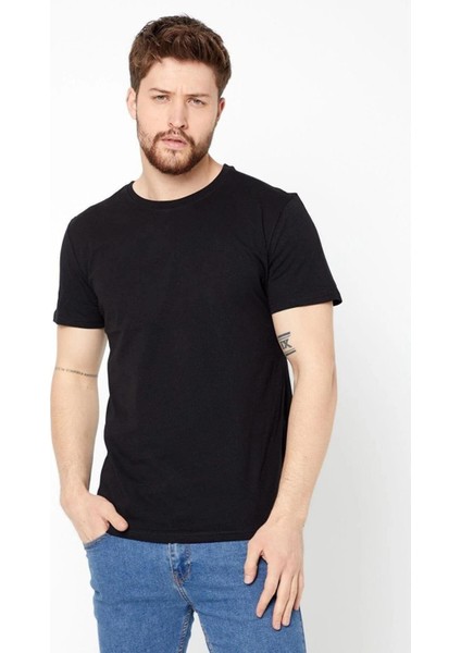 Erkek Çok Renkli T- Shirt Regular Fit Rahat Kesim Bisiklet Yaka 5'li Basic Tişört Paketi fiyatları