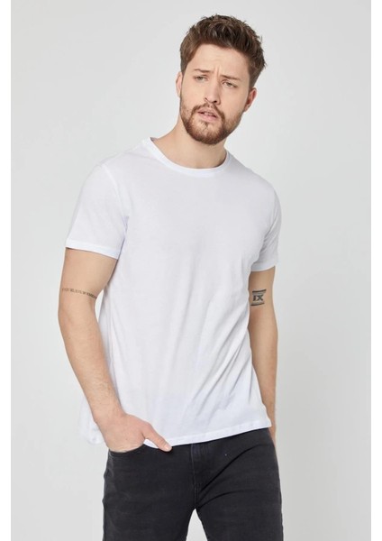 Erkek Çok Renkli T- Shirt Regular Fit Rahat Kesim Bisiklet Yaka 5'li Basic Tişört Paketi fırsatları