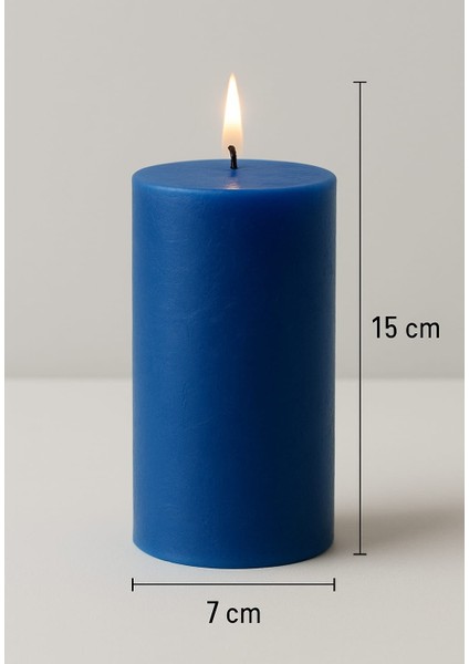 Respira Design Co 7*15 Mavi Silindir Mum